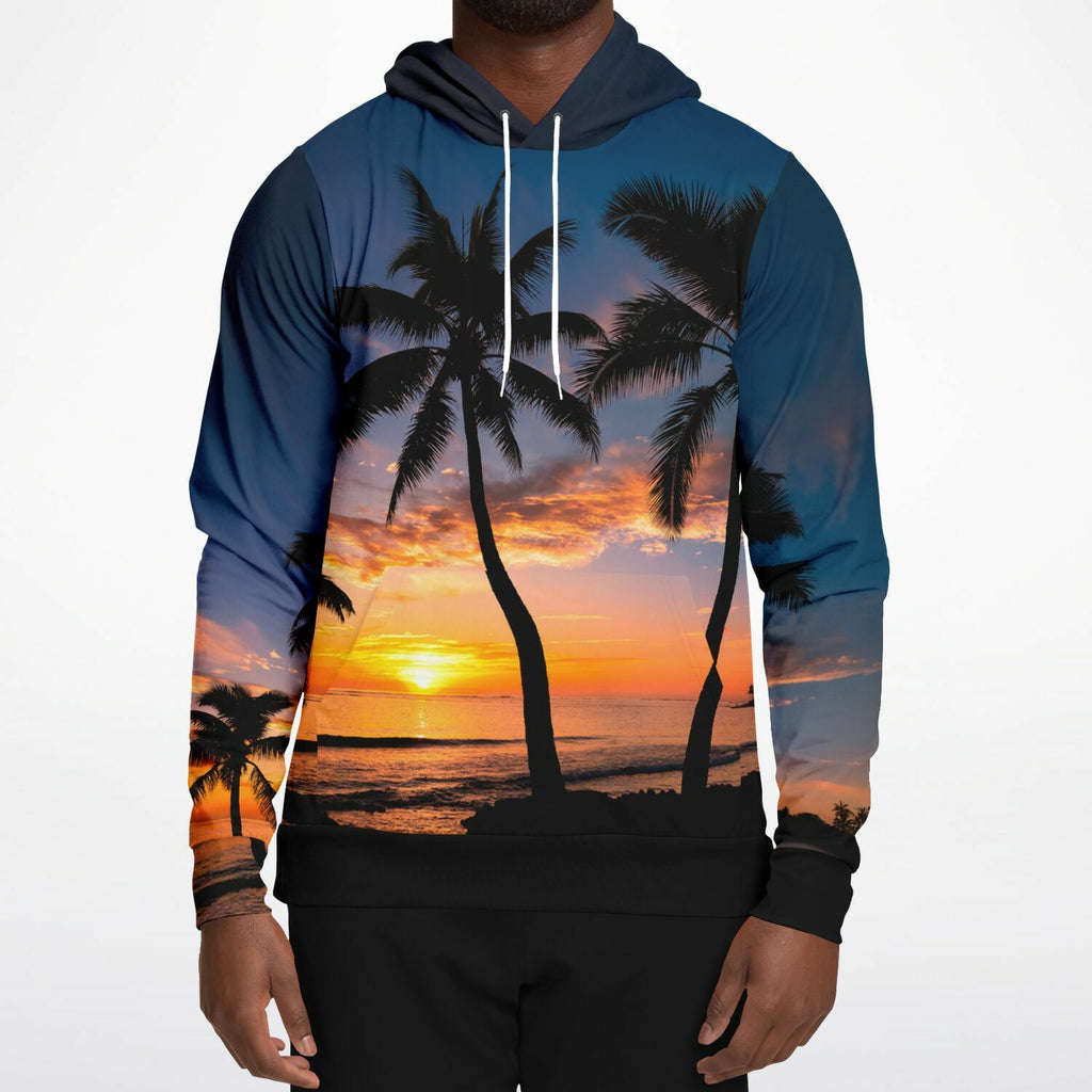 Hawaiian Islands Hawaii Sunset Hooded Sweatshirt Athletic Hoodie Unisex Men's and Women's