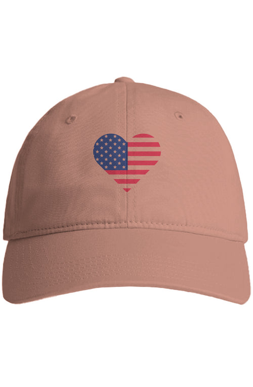 American Flag Heart Women's Access Cap Born in the USA