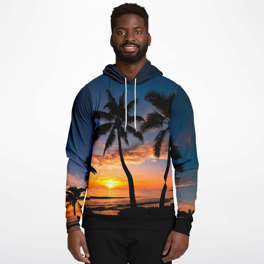 Hawaiian Islands Hawaii Sunset Hooded Sweatshirt Athletic Hoodie Unisex Men's and Women's