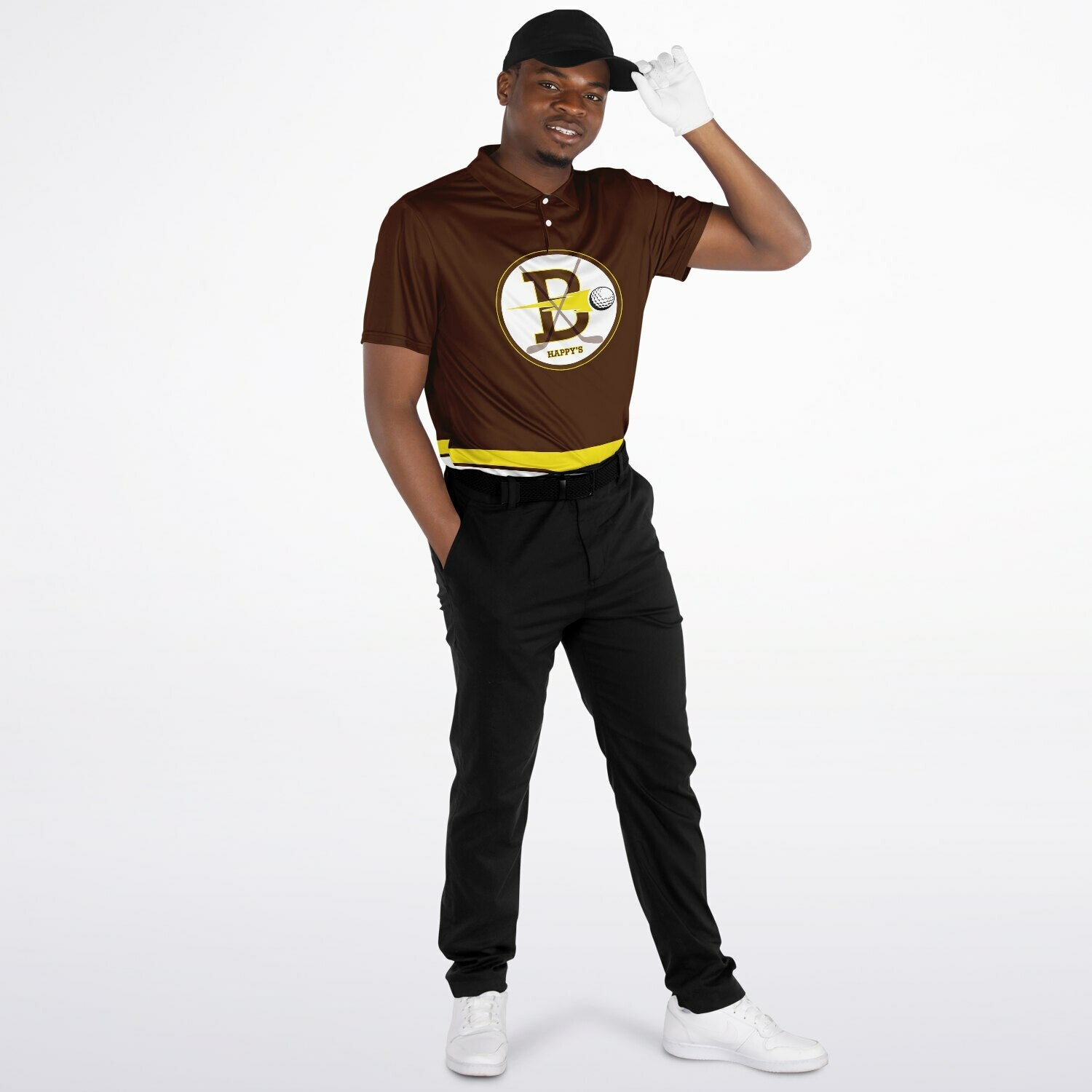 Happy Gilmore Hockey Player Golf Polo Shirt Brown UV Protection Sport Shirt