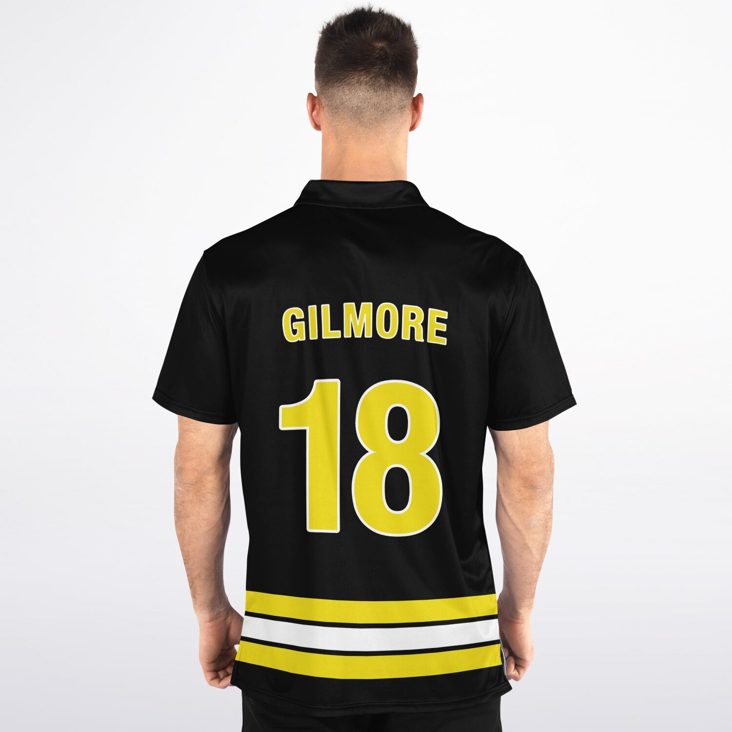 Happy Gilmore Hockey Player Golf Polo Shirt - Black Version