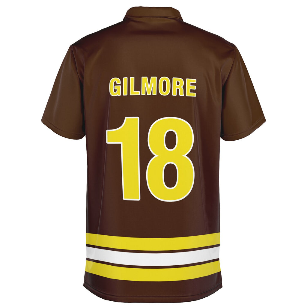 Happy Gilmore Hockey Player Golf Polo Shirt Brown UV Protection Sport Shirt