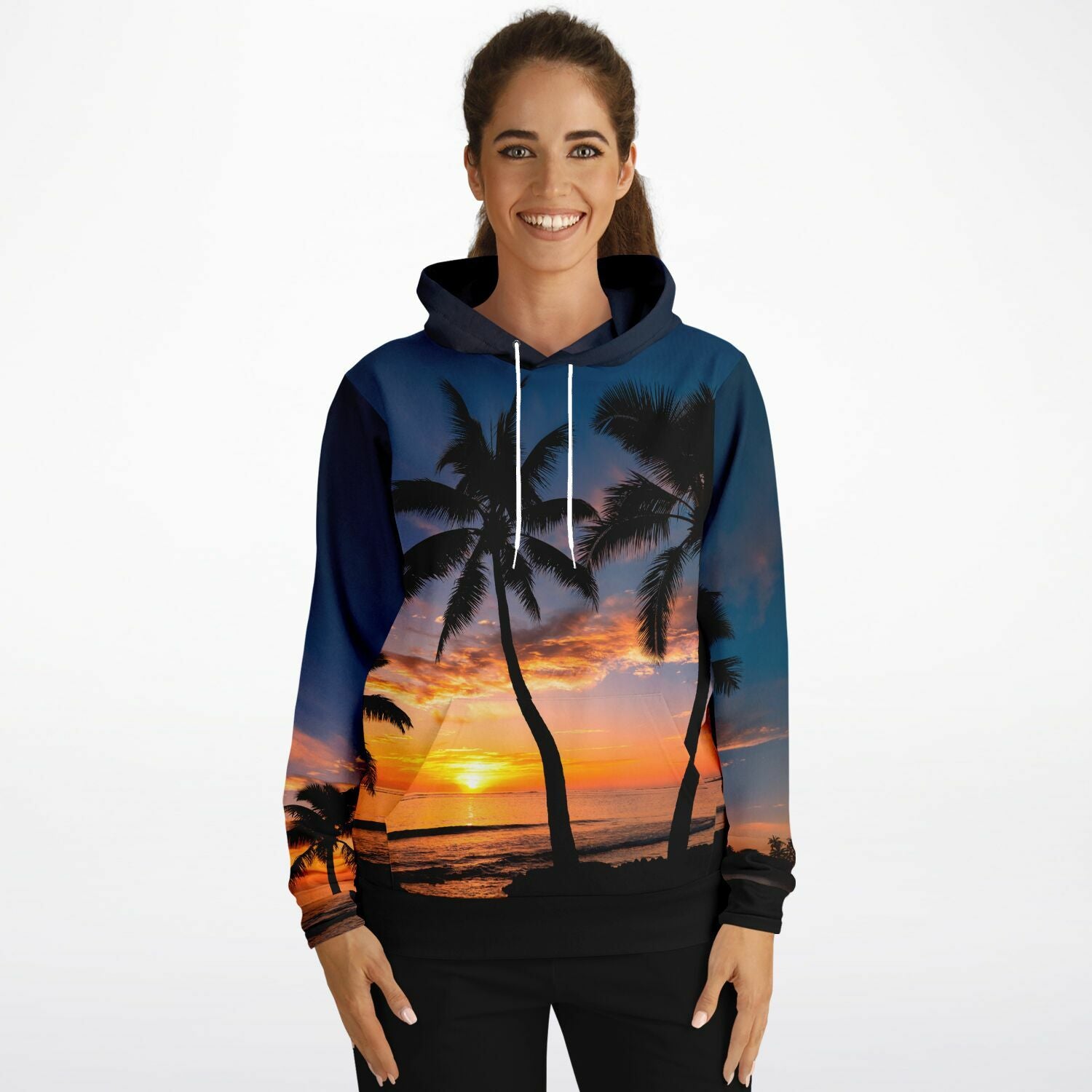 Hawaiian Islands Hawaii Sunset Hooded Sweatshirt Athletic Hoodie Unisex Men's and Women's