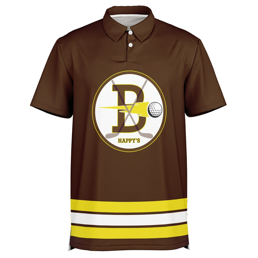 Happy Gilmore Hockey Player Golf Polo Shirt Brown UV Protection Sport Shirt