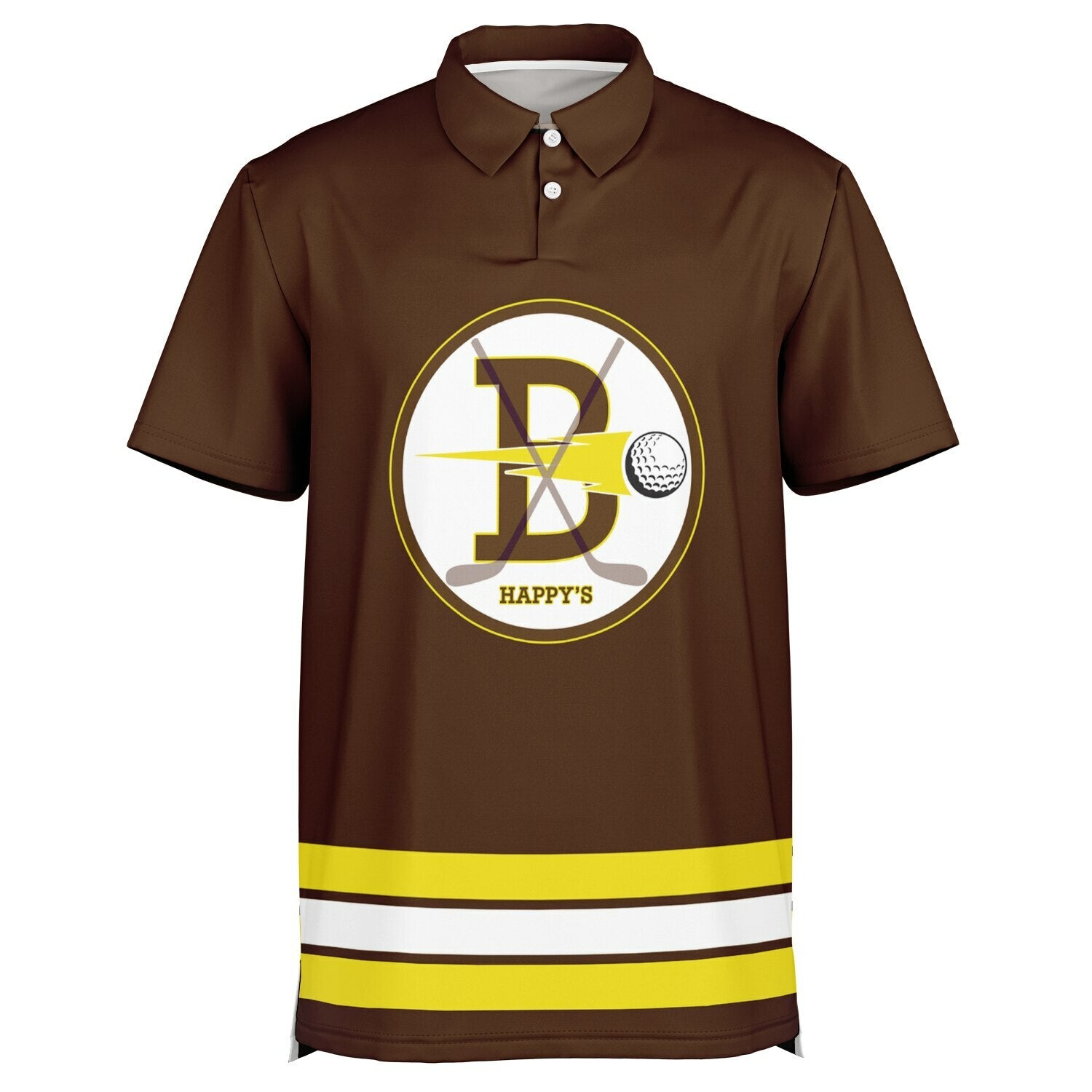 Happy Gilmore Hockey Player Golf Polo Shirt Brown UV Protection Sport Shirt